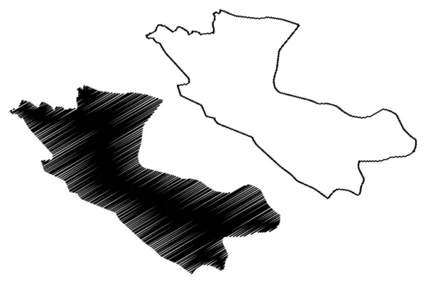 Provincia di Independencia (Repubblica Dominicana, Hispaniola, Province della Repubblica Dominicana) mappa vettoriale illustrazione, scarabocchio Independencia ma — Vettoriale Stock