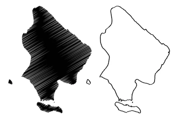 La Altagracia (Dominikánská republika, Hispaniola, provincie Dominikánské republiky), ilustrace mapy, náčrtek La Altagracia mA — Stockový vektor