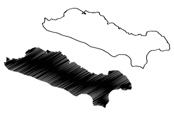 Puerto Plata (Repubblica Dominicana, Hispaniola, Province della Repubblica Dominicana) mappa vettoriale illustrazione, scarabocchio Puerto Plata ma — Vettoriale Stock
