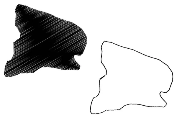 巴尔韦德省（多米尼加共和国，伊斯帕尼奥拉，多米尼加共和国省）地图矢量插图，涂鸦素描巴尔韦德马 — 图库矢量图片