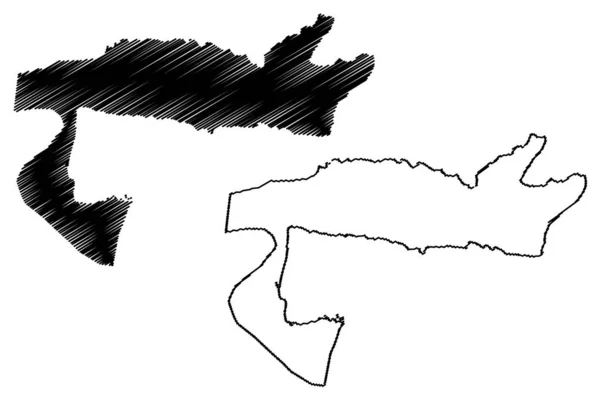 Samana (República Dominicana, Hispaniola, Províncias da República Dominicana) mapa ilustração vetorial, esboço de rabiscos Samana ma — Vetor de Stock