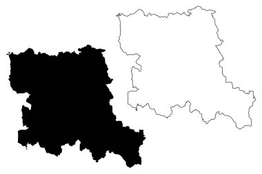 Stara Zagora Eyaleti (Bulgaristan Cumhuriyeti, Bulgaristan İlleri) harita vektör illüstrasyon, karalama kroki Stara Zagora okrug harita
