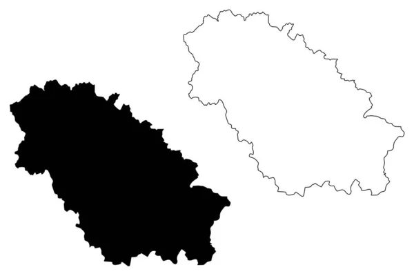 Pernik Province (Bulgarije, provincies van Bulgarije) kaart vector illustratie, Krabbel schets Pernik kaart — Stockvector