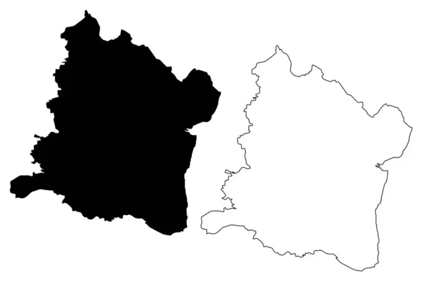 Varna Eyaleti (Bulgaristan Cumhuriyeti, Bulgaristan İlleri) harita vektör illüstrasyon, karalama kroki Varna okrug harita — Stok Vektör
