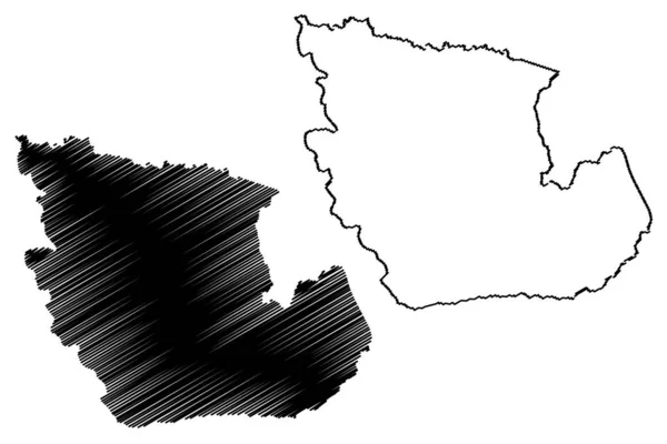 Dipartimento Concepcion (Dipartimenti del Paraguay, Repubblica del Paraguay) mappa vettoriale illustrazione, scarabocchio schizzo Concepcion ma — Vettoriale Stock