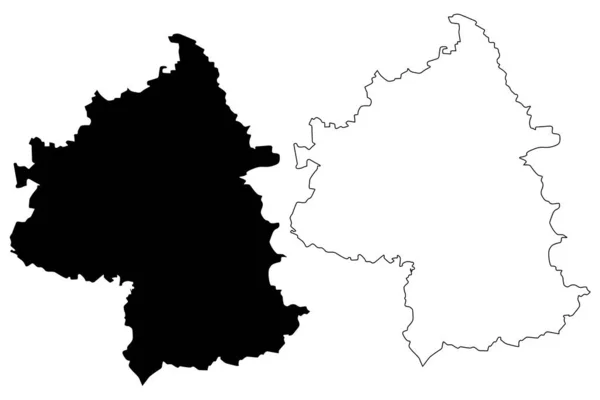 扬博尔省（保加利亚共和国，保加利亚省）地图矢量插图，涂鸦素描扬博尔奥克鲁格地图 — 图库矢量图片