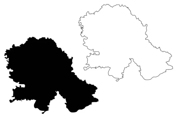 Provincia Autónoma de Vojvodina (República de Serbia) mapa vector ilustración, boceto garabato Vojvodina mapa — Vector de stock