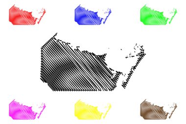 Nueces County, Texas (Teksas' taki eyaletler, Amerika Birleşik Devletleri, Abd, ABD, Abd) harita vektör illüstrasyonu, karalama krokinu Nueces haritası