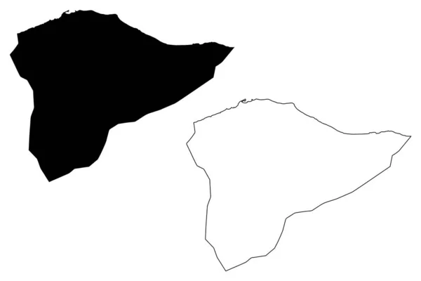 Distrito de Trípoli (Distritos de Libia, Estado de Libia, Tripolitania) mapa vector ilustración, garabato boceto Trípoli mapa — Vector de stock