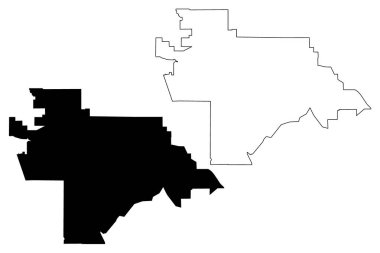 Moreno Valley City (Amerika Birleşik Devletleri şehirleri, Amerika Birleşik Devletleri, ABD) harita vektör illüstrasyon, karalama kroki Moreno Vadisi haritası