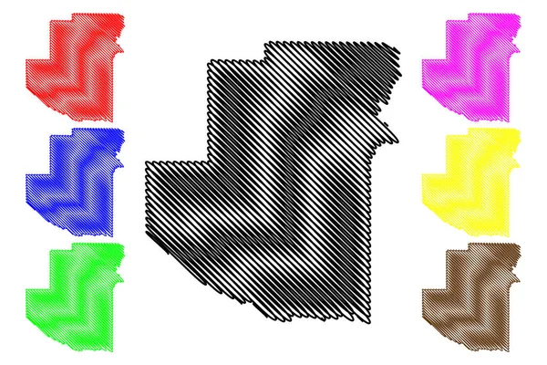 Terrell county, texas (counties in texas, vereinigte staaten von amerika, usa, uss., us) karte vektorillustration, kritzelskizze terrell map — Stockvektor