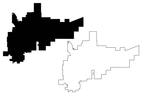 Amarillo city (vereinigte staaten städte, vereinigte staaten von amerika, usa city) map vektorillustration, kritzelskizze amarillo map — Stockvektor