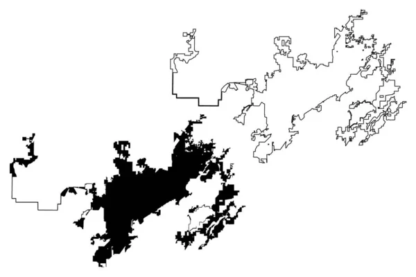 Μπίρμινγχαμ Σίτι (αμερικανικές πόλεις, Ηνωμένες Πολιτείες, ΗΠΑ) Χάρτης απεικόνιση διανυσματικού σχεδίου, σκίτσο του Μπέρμιγχαμ χάρτη — Διανυσματικό Αρχείο