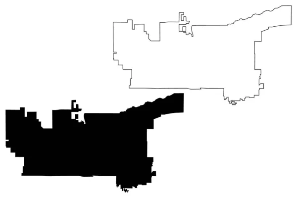 Солт-Лейк-Сіті (Сполучені Штати Америки, США) карта Векторна ілюстрація, Писанина ескіз Солт-Лейк-Сіті карта — стоковий вектор
