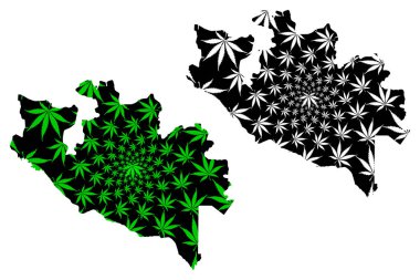 Nijer Eyaleti (Nijerya Alt Bölümleri, Nijerya Federe devlet) harita esrar yaprağı yeşil ve siyah, Nijer harita esrar (marihuana, Thc) foliag yapılmış tasarlanmıştır