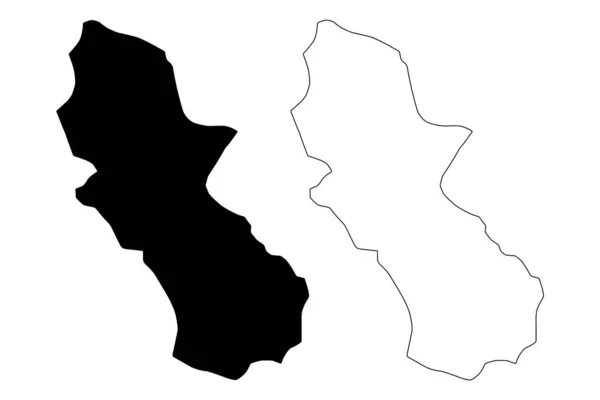 Cuscatlan Department (Republiken El Salvador, departementen El Salvador) karta vektor illustration, klotter skiss Cuscatlan ma — Stock vektor