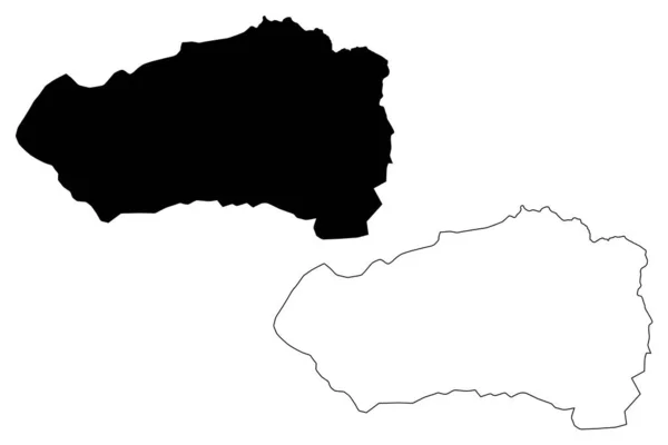 カバナス部(エルサルバドル共和国、エルサルバドル省)地図ベクトルイラスト、落書きスケッチカバナスマ — ストックベクタ