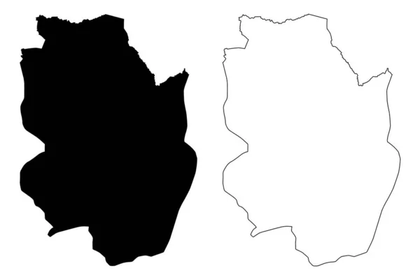 Morazijské oddělení (Salvadorská republika, departementy Salvadoru) mapa vektorového obrázku, načrtnout náčrt mapy Morazan — Stockový vektor