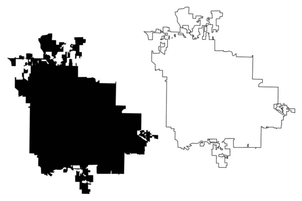 Akron City (cidades dos Estados Unidos, Estados Unidos da América, EUA cidade) mapa ilustração vetorial, esboço de rabiscos Cidade de Akron mapa — Vetor de Stock