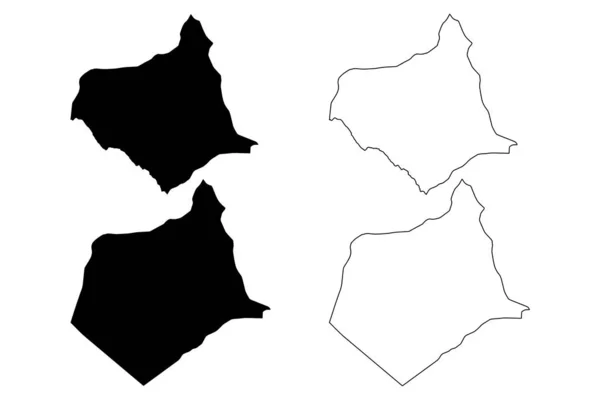 Departamento de Chontales (República de Nicaragua, Departamentos de Nicaragua) mapa vector ilustración, croquis Chontales (NI-CO) ma — Vector de stock