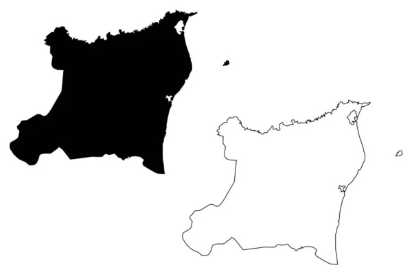 Autonoma regionen Nordkaribiska kusten (Republiken Nicaragua, Nicaraguas departement) karta vektor illustration, klotskiss Racn eller Raccn eller Raan (Ni-An) ma — Stock vektor