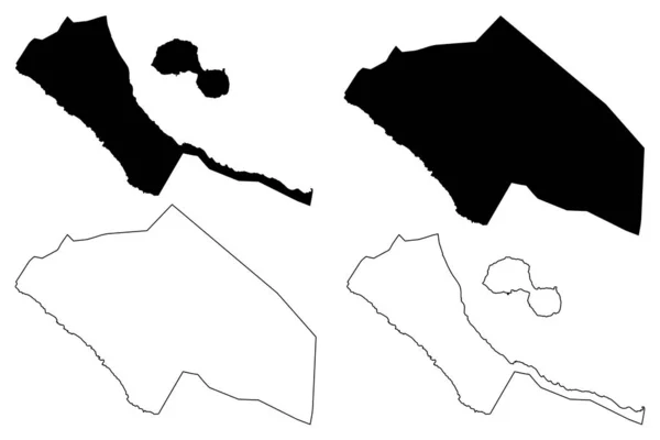 Rivas Department (Republika Nikaragua, departementy Nikaragua) mapa vektorové ilustrace, čmáranice skica Rivas (Ni-Ri) ma — Stockový vektor