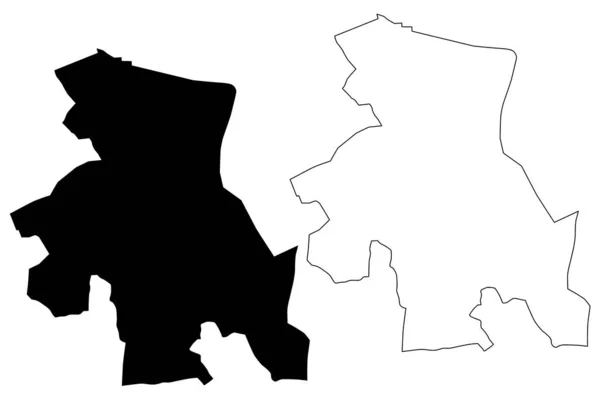 Région d'Osh City (République kirghize, Kirghizie, Régions du Kirghizistan) illustration vectorielle de carte, croquis en croquis Osh ma — Image vectorielle