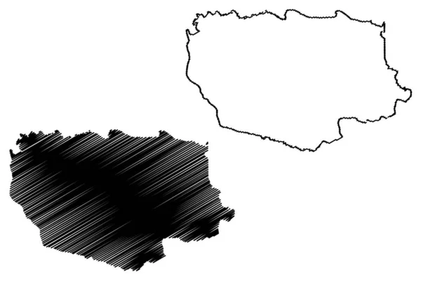 Savannakhet provins (Laofolkets demokratiska republiken, Muang Lao, provinserna Laos) karta vektor illustration, klotter skiss Savanh Nakhone karta — Stock vektor