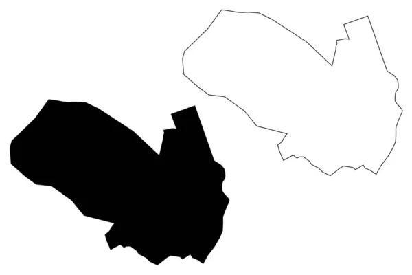 Aschgabat stadt (republik turkmenistan, bezirke von turkmenistan) karte vektorillustration, kritzelskizze poltoratsk ma — Stockvektor
