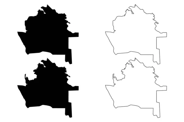 Região de Dasoguz (República do Turcomenistão, Distritos do Turcomenistão) mapa ilustração vetorial, esboço de rabiscos Província de Dashowuz ma — Vetor de Stock