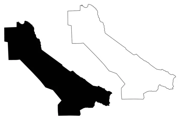 Region Lebap (Republika Turkmenistanu, dystrykty Turkmenistan) mapa wektor ilustracja, skecz bazgroły Lebap Prowincja ma — Wektor stockowy