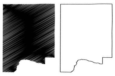 Dale County, Alabama (Alabama'daki eyaletler, Amerika Birleşik Devletleri, Abd, ABD, Abd) harita vektör illüstrasyonu, karalama krokisi Dale haritası