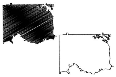 Elmore County, Alabama (Alabama'daki eyaletler, Amerika Birleşik Devletleri, Abd, ABD, Abd) harita vektör illüstrasyonu, karalama krokisi Elmore haritası