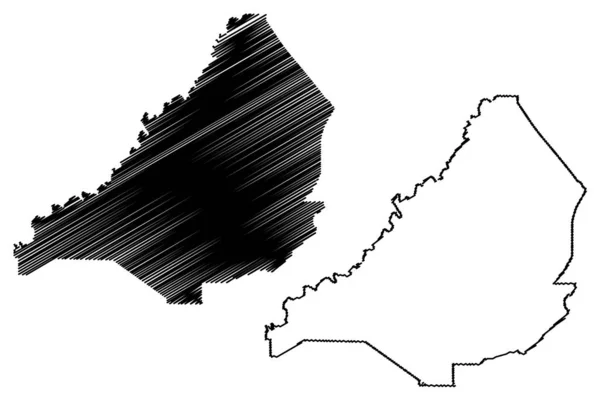 Contea di Blount o Blount County, Alabama (contee in Alabama, Stati Uniti d'America, Stati Uniti d'America, Stati Uniti d'America) mappa vettoriale illustrazione, abbozzo di scarabocchio mappa Blount — Vettoriale Stock