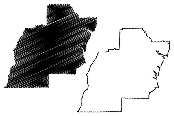 Condado de Barbour, Alabama (Condados en Alabama, Estados Unidos de América, EE.UU., EE.UU., EE.UU.) mapa vector ilustración, boceto garabato Mapa de Barbour — Vector de stock