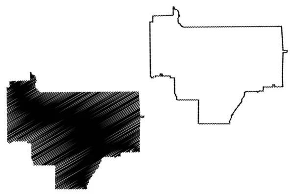 Comté de Bullock, Alabama (Comtés d'Alabama, États-Unis d'Amérique, États-Unis d'Amérique, États-Unis d'Amérique) illustration vectorielle de la carte, croquis à griffes Carte de Bullock — Image vectorielle