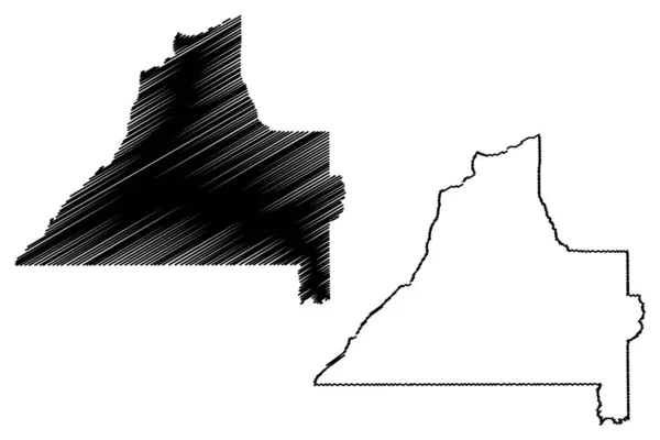 科内库县， 阿拉巴马州 （阿拉巴马州，美国阿拉巴马州， 美国， 美国， 我们） 地图矢量插图， 涂鸦素描 Conecuh 地图 — 图库矢量图片
