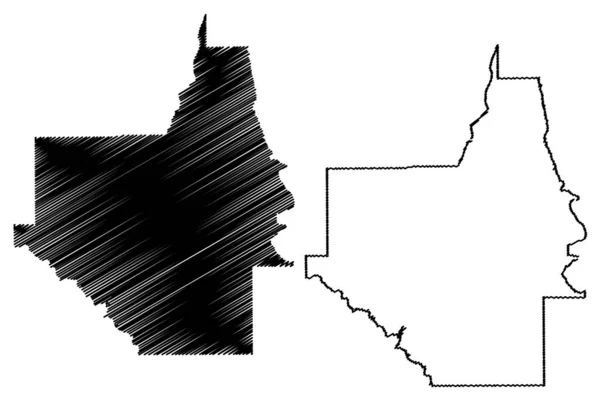 Dallas County, Alabama (графства Алабамы, США, США, США) map vector illustration, scribble sketch Dallas map — стоковый вектор