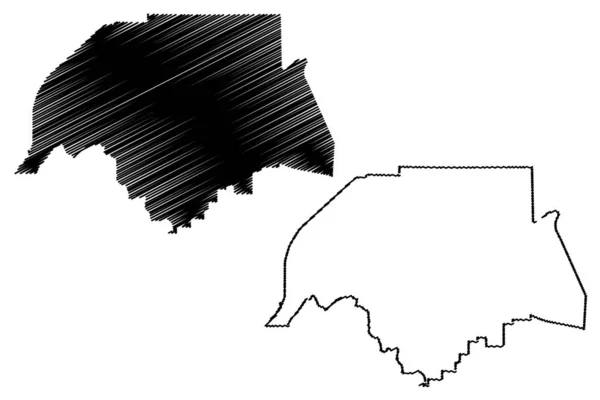Condado de Etowah, Alabama (Condados do Alabama, Estados Unidos da América, EUA, EUA) mapa ilustração vetorial, esboço de rabiscos Etowah mapa — Vetor de Stock