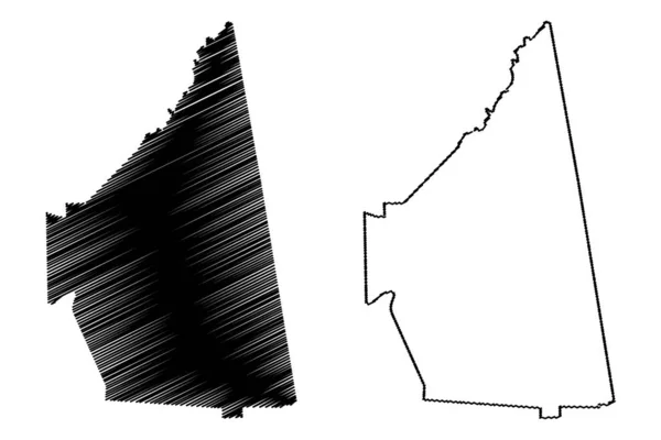 Condado de Cherokee, Alabama (Condados do Alabama, Estados Unidos da América, EUA, EUA) mapa ilustração vetorial, esboço de rabiscos Mapa de Cherokee —  Vetores de Stock