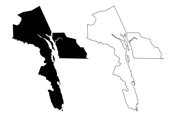 Haines Borough, Alaska (Boroughs e áreas censitárias no Alasca, Estados Unidos da América, EUA, EUA) mapa ilustração vetorial, esboço de rabiscos Mapa de Haines — Vetor de Stock