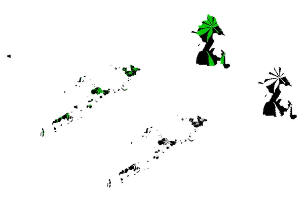 Autonomous Region in Muslim Mindanao (Regions and provinces of the Philippines) map is designed cannabis leaf green and black, ARMM map made of marijuana (marihuana,THC) foliag Stock Vector