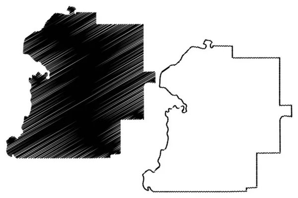 Condado de Marengo, Alabama (Condados no Alabama, Estados Unidos da América, EUA, EUA) mapa ilustração vetorial, rabisque esboço Marengo mapa — Vetor de Stock