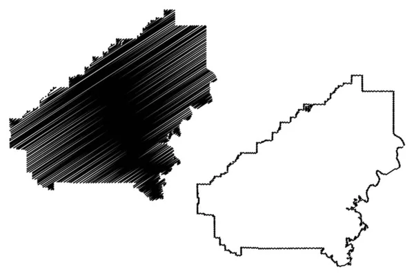 Shelby County, Alabama (megyékben Alabama, Amerikai Egyesült Államok, USA, US) Térkép vektor illusztráció, firka vázlat Shelby Térkép — Stock Vector