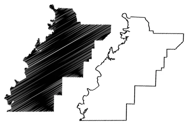 Talladega County, Alabama (counties in Alabama, Verenigde Staten van Amerika, VS, v.s., VS) kaart vector illustratie, Krabbel schets Talladega kaart — Stockvector