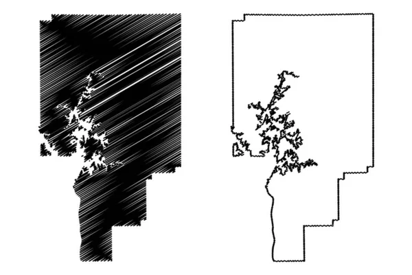 Tallapoosa County, Alabama (powiaty w Alabamie, Stany Zjednoczone Ameryki, USA, USA) mapa wektorowa, szkic bazgrołów Mapa Tallapoosa — Wektor stockowy