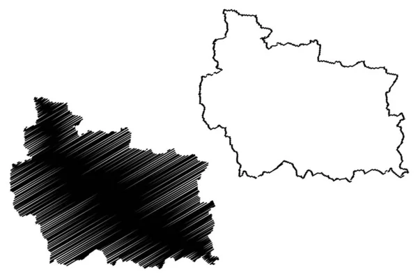 Gabrovo Province (Bulgarije, provincies van Bulgarije) kaart vector illustratie, Krabbel schets Gabrovo kaart — Stockvector