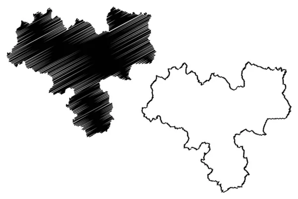 Província de Haskovo (República da Bulgária, Províncias da Bulgária) mapa ilustração vetorial, rabisco esboço Haskovo mapa —  Vetores de Stock