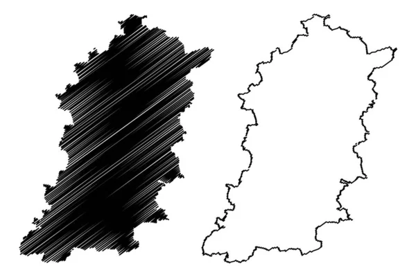 舒门省（保加利亚共和国，保加利亚省）地图矢量插图，涂鸦素描舒门地图 — 图库矢量图片