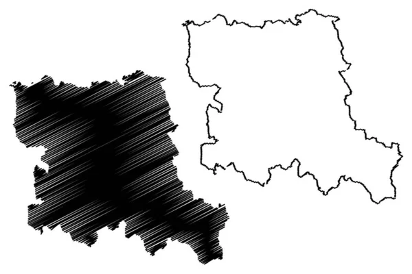Stara zagora provinz (republik bulgarien, provinzen bulgarien) karte vektorillustration, kritzelskizze stara zagora okrug karte — Stockvektor